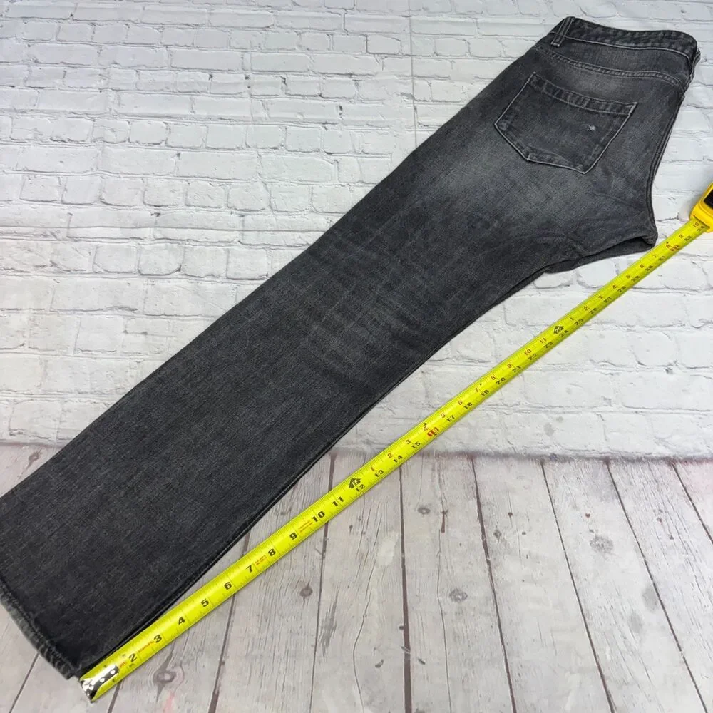 Hugo Boss Men Delaware Slim Fit Jeans Size 34x32 Black Denim D119 -16